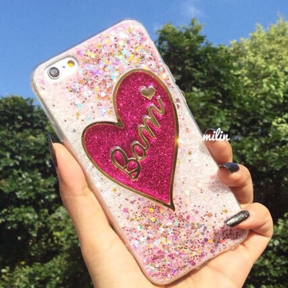 【S－8】Iphone　Galaxy　対応　名前やロゴが入れられるスマホケース 1枚目の画像