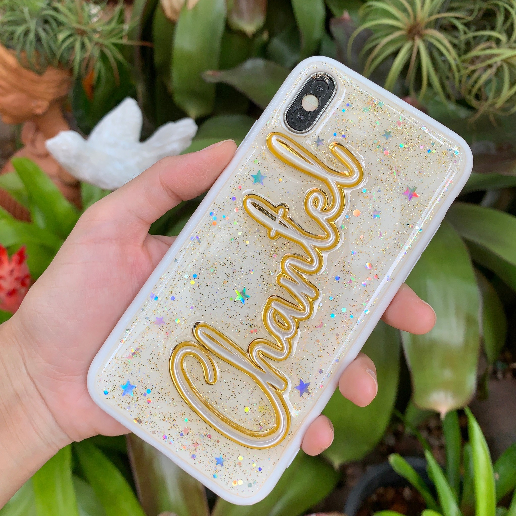 名入れ　多機種対応名前やロゴが入れられるglitterスマホケース