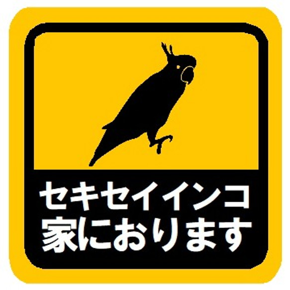 セキセイインコ家におります カー マグネットステッカー 1枚目の画像