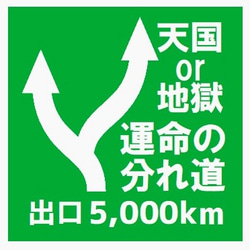 高速道路標識風 天国or地獄 運命の分れ道 おもしろ カー マグネットステッカー 1枚目の画像