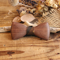 木製蝶ネクタイ　素材:ブラックウォールナット 1枚目の画像