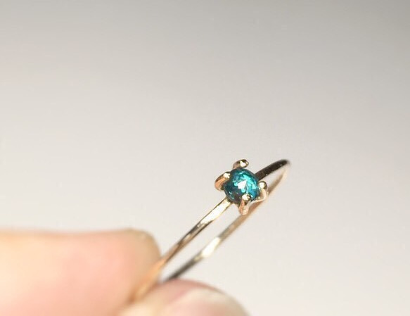 【K14gf】更に高品質&サイズアップ！ブルーダイヤモンドのリング☆受注製作 124 1枚目の画像