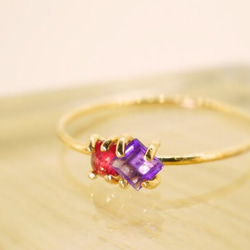 【Shankari シャンカリ】 大粒アメジスト × ルビーカラー リング Shankari シャンカリ】 大粒アメジスト × ルビーカラー リング