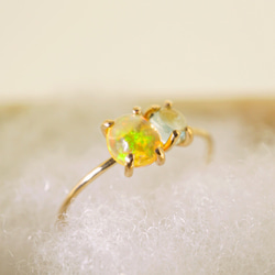 オパール エメラルド リング K14gf】人気！エメラルド×オパール リング☆受注製作 165 指輪・リング