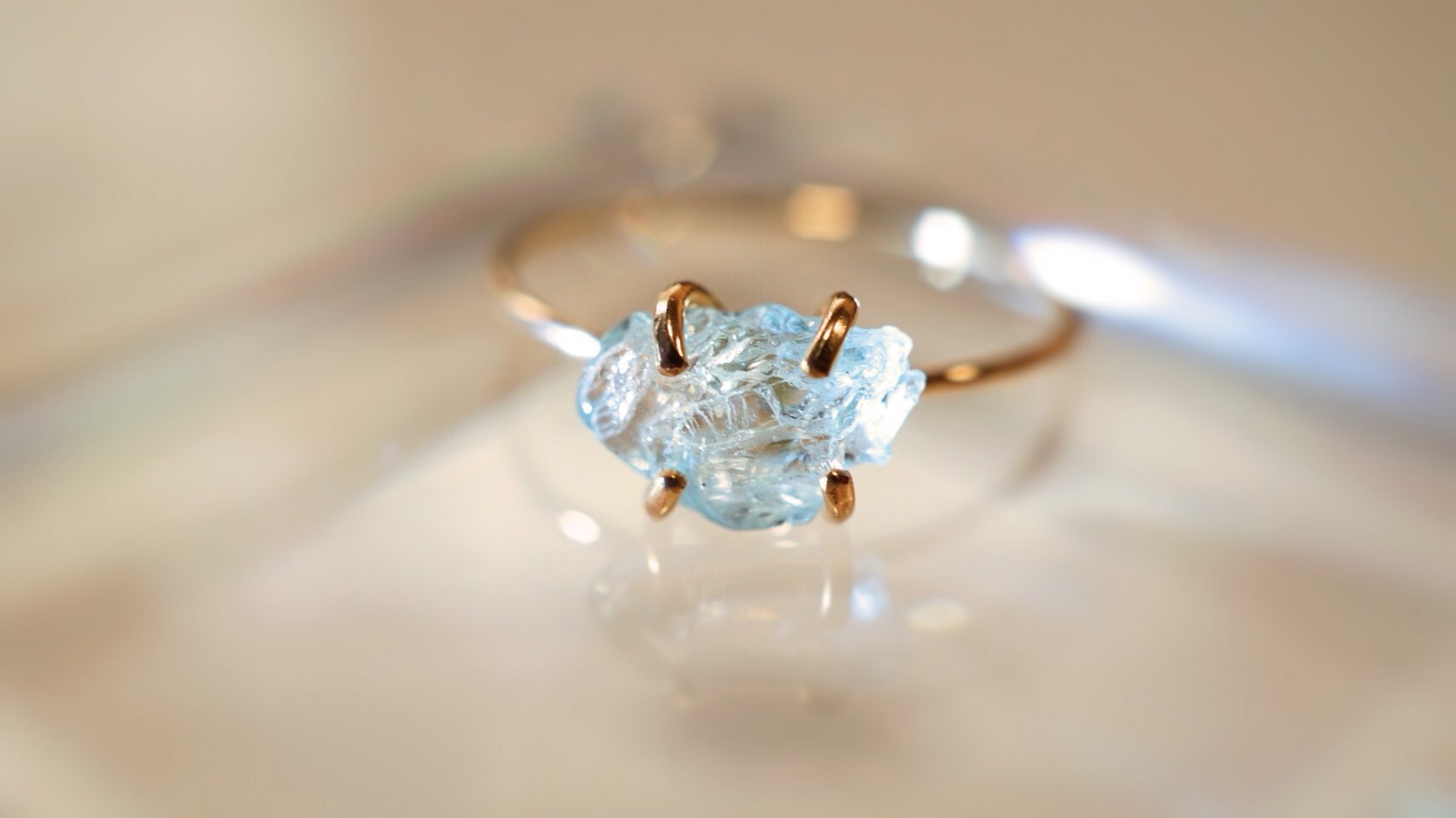 品良く着こなすため K14gf】アクアマリンの原石リング☆受注製作 指輪・リング 331 アクセサリー
