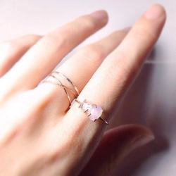 【K14gf】オパールとハーキマーダイヤモンドのリング☆受注製作 002 3枚目の画像