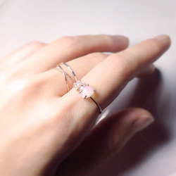 【K14gf】オパールとハーキマーダイヤモンドのリング☆受注製作 002 4枚目の画像