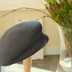 夏素材のベレー帽（ネイビー）【再販】 1枚目の画像