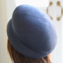 夏素材のベレー帽（ネイビー）【再販】 2枚目の画像