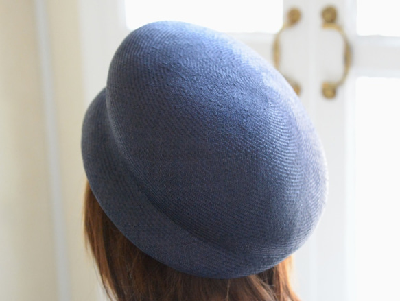 夏素材のベレー帽（ネイビー）【再販】 2枚目の画像