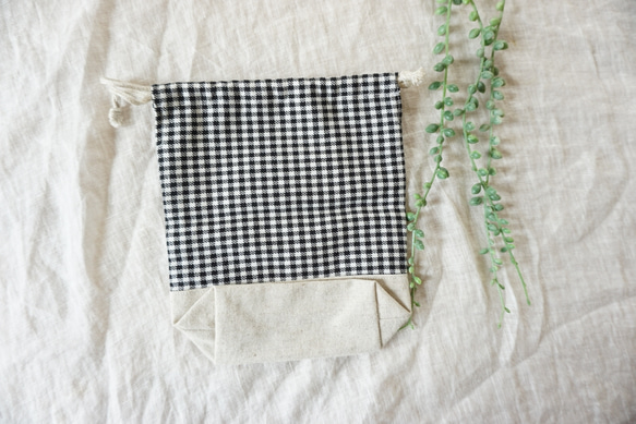シンプルでかわきやすい一枚仕立て巾着袋(コップ袋サイズ) 3枚目の画像