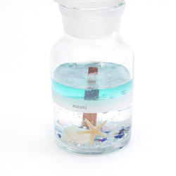 海のキャンドル♡精油100％／シトラスミント　SEA BOTTLE CANDLE／ガラス底タイプ 3枚目の画像