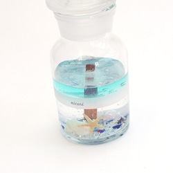 海のキャンドル♡精油100％／シトラスミント　SEA BOTTLE CANDLE／ガラス底タイプ 4枚目の画像