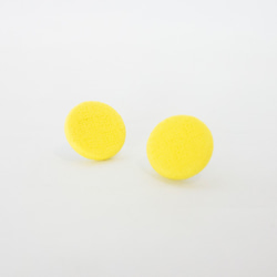 Circle dot 檸檬錠 織布 不鏽鋼耳針 耳環 耳夾 第2張的照片