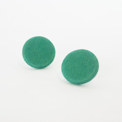 Circle dot 翠綠檸檬錠 不鏽鋼耳針織布耳環 耳夾 341 第2張的照片