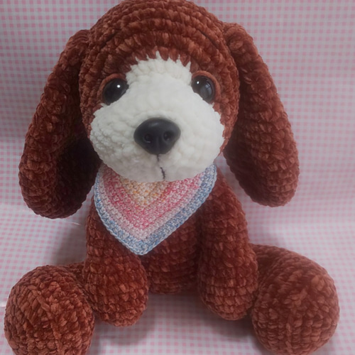 もこもこ編みぐるみ☆垂れ耳な犬☆茶☆ あみぐるみ オハナ 通販