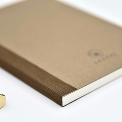 Leatai 32k blank notebook - Brown cover with delicate gauze 2枚目の画像