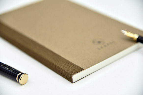 Leatai 32k blank notebook - Brown cover with delicate gauze 2枚目の画像