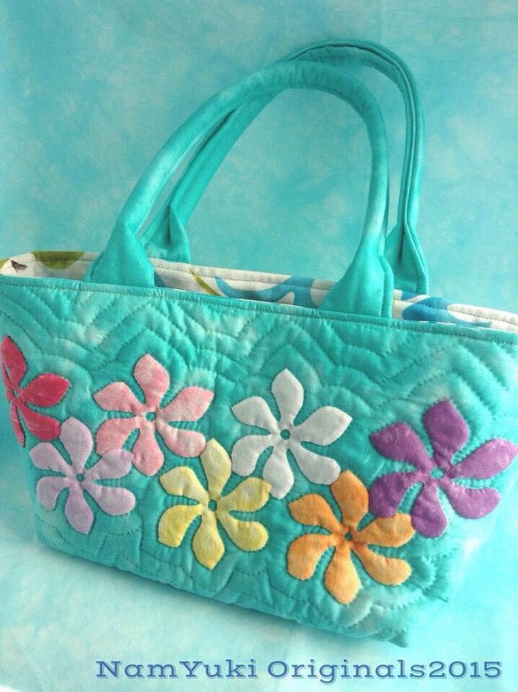 ハンドメイド ハワイアンキルトバッグ (チューリップ) ハンドメイド ハワイアンキルトバッグ (チューリップ)