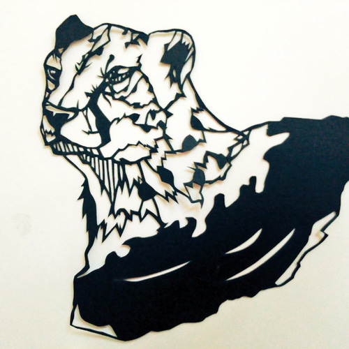 チーター【切り絵】 切り絵 関東平野 通販 4570453｜Creema(クリーマ