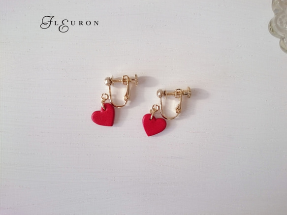 Small Heart Earrings（夾式耳環）◆A　Pigment finish◆ 第1張的照片