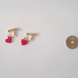 Small Heart Earrings（夾式耳環）◆A　Pigment finish◆ 第2張的照片