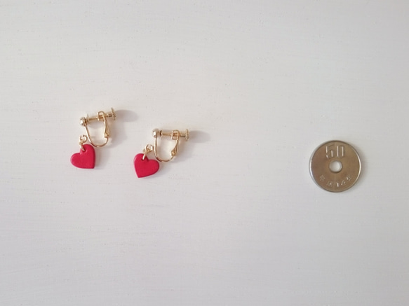 Small Heart Earrings（夾式耳環）◆A　Pigment finish◆ 第2張的照片