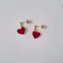 Small Heart Earrings（釘狀耳環）◆B Dye finish◆ 第3張的照片