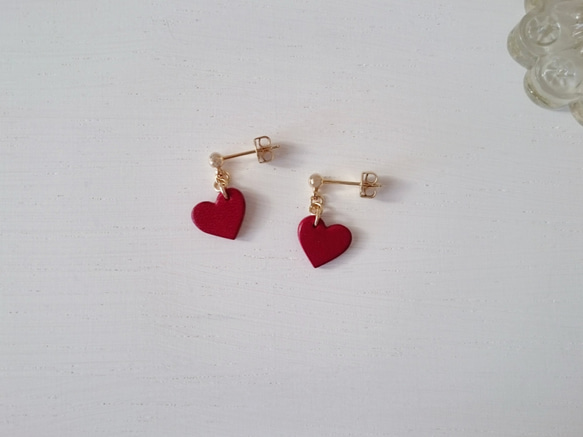 Small Heart Earrings（釘狀耳環）◆B Dye finish◆ 第3張的照片