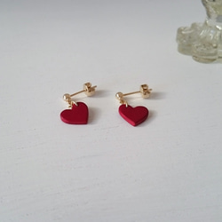 Small Heart Earrings（釘狀耳環）◆B Dye finish◆ 第4張的照片