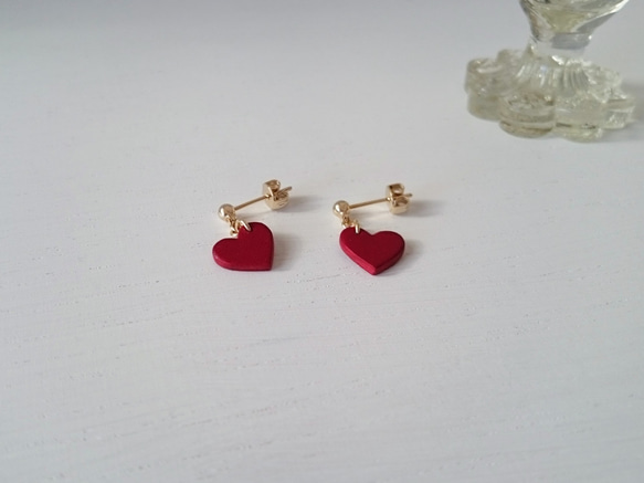 Small Heart Earrings（釘狀耳環）◆B Dye finish◆ 第4張的照片