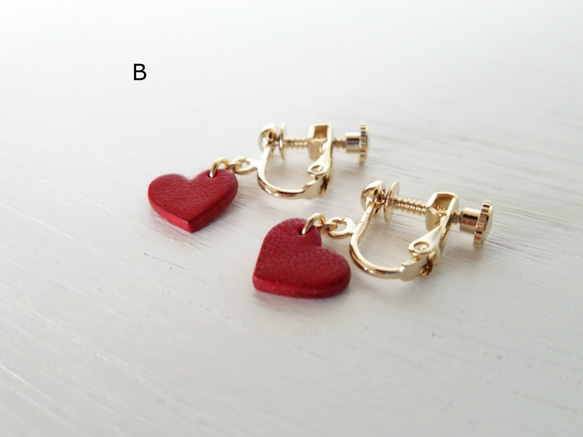 Small Heart Earrings（夾式耳環）◆B　Dye finish◆ 第3張的照片