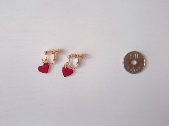 Small Heart Earrings（夾式耳環）◆B　Dye finish◆ 第2張的照片