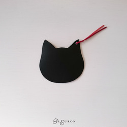 Bookmark of leather black cat【production on order】 第1張的照片