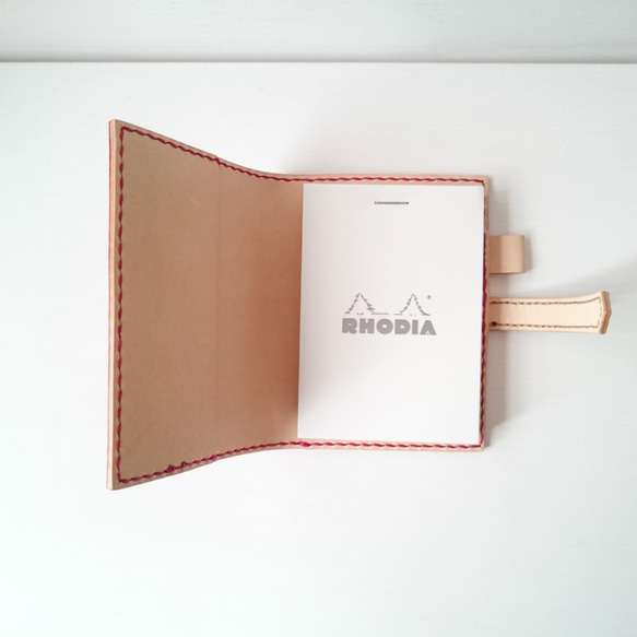 【イニシャル刻印無料】RHODIA　No11 レザーカバー イタリアンレザー＆フレンチレザー【受注制作】全2色 6枚目の画像