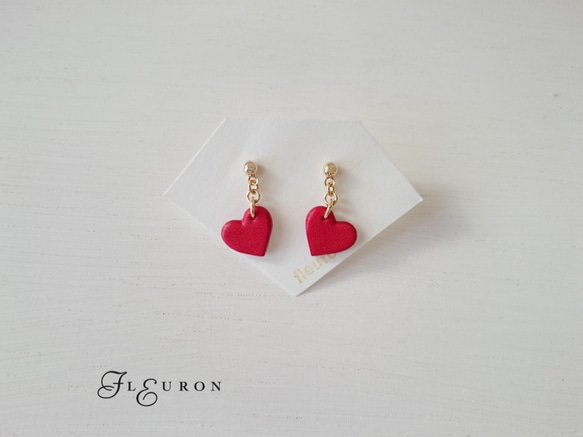 Small Heart Earrings（釘狀耳環）◆A Pigment finish◆ 第1張的照片