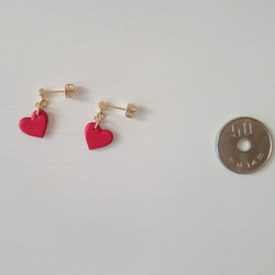 Small Heart Earrings（釘狀耳環）◆A Pigment finish◆ 第2張的照片