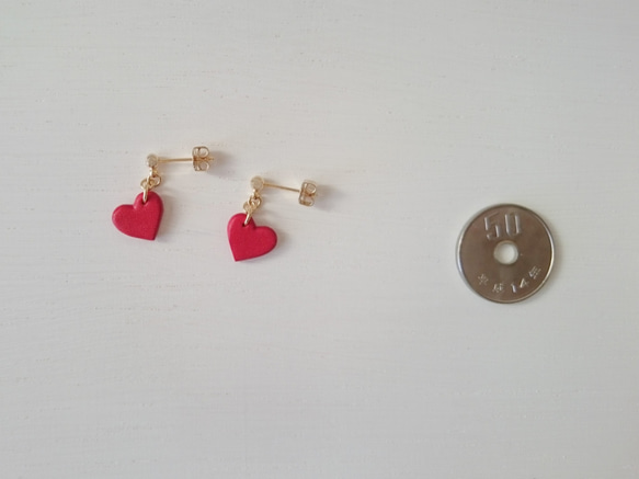 Small Heart Earrings（釘狀耳環）◆A Pigment finish◆ 第2張的照片