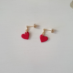 Small Heart Earrings（釘狀耳環）◆A Pigment finish◆ 第7張的照片