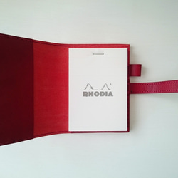 【イニシャル刻印無料】RHODIA　No11 レザーカバー【受注制作】イタリアンレザー 2枚目の画像