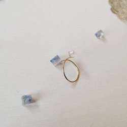 14kgf サイズフリー CUBE ring Opal×pearl 5枚目の画像