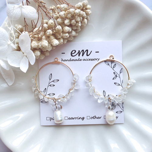 y project クリスタルフープピアス