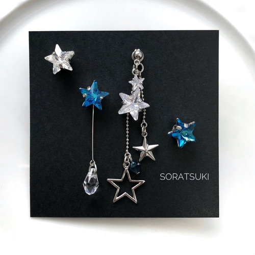 ハンドメイド 星と雪の結晶 ピアス 🎄雪の結晶ピアスの作り方/Snowflake earrings - YouTube