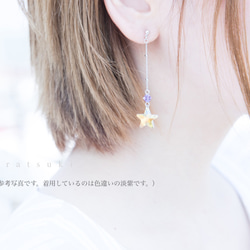 [一口氣售罄] Star Swarovski耳環/耳環（藍色） 第4張的照片