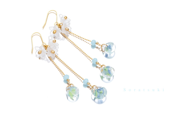 【2019（Creema limited）幸運包】珠寶2件套（Felicia套裝·淡藍色） 第3張的照片