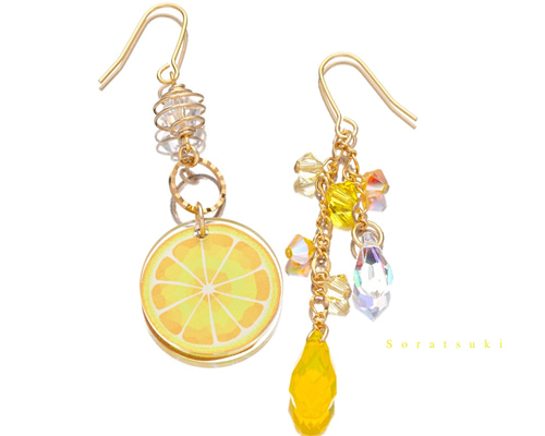 レモンのピアス/イヤリング ピアス（フック・チェーン） Soratsuki-宙
