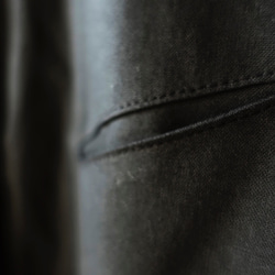 I Nデザインセミ - 。襟長い黒の綿のシャツオーガニックオーガニックコットン 8枚目の画像