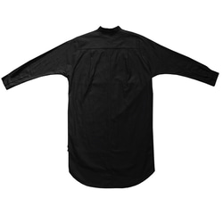 I Nデザインセミ - 。襟長い黒の綿のシャツオーガニックオーガニックコットン 10枚目の画像