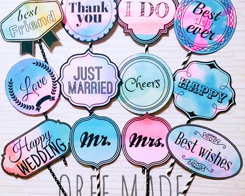 結婚式♡フォトプロップス12本セット(*ˊ˘ˋ*)。♪:*° ウェディングフォトプロップス12本セット☆結婚式