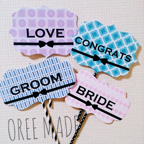 結婚式♡フォトプロップス12本セット(*ˊ˘ˋ*)。♪:*° ウェディングフォトプロップス12本セット☆ フォトプロップス